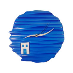 Santorini blue wall clock