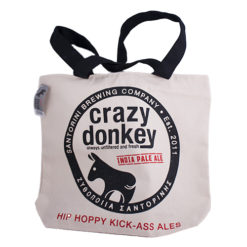 Tote bag with zipper - crazy donkey