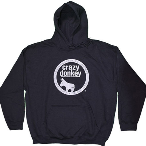 crazy donkey hoodie black